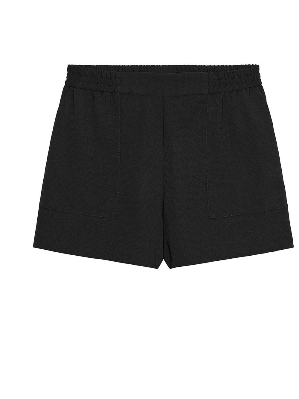 Zara Black High-Waist Elastic Shorts